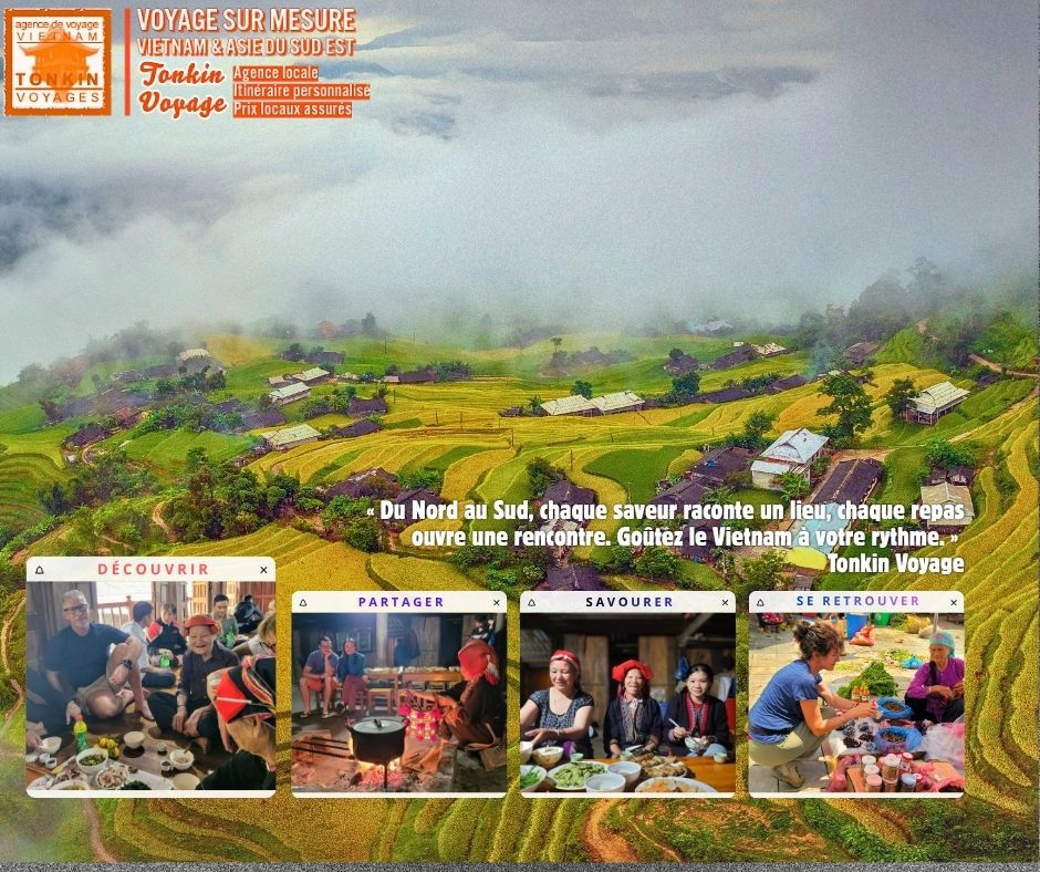 Tables locales, cuisine des montagnes, repas chez l&rsquo;habitant et restaurants raffin&eacute;s : d&eacute;couvrez comment varier les saveurs lors d&rsquo;un voyage priv&eacute; au Vietnam.
